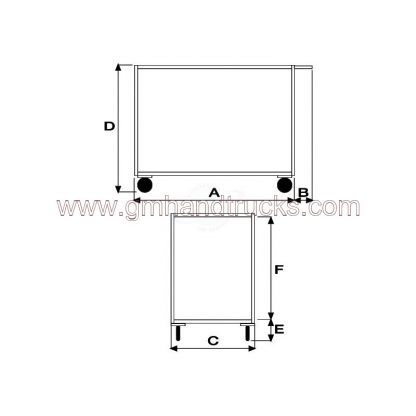 Carrelli portatutto 2 piani lamiera 500 x 800 2 ruote fisse 2 girevoli freno misure