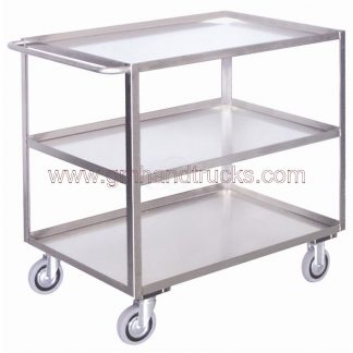 Carrello a 3 piani con bordo di contenimento in acciaio alimentare AISI 304 lamiera 15/10