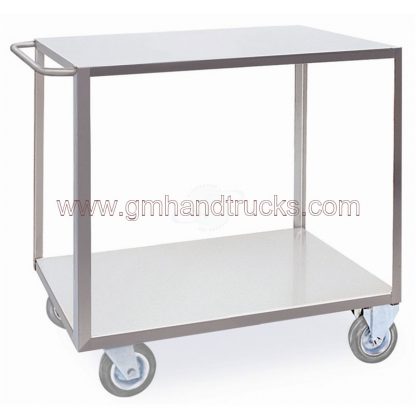 Carrello a 2 piani lisci in acciaio inox AISI 304 spessore lamiera 15/10