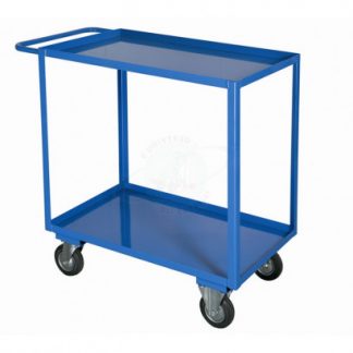 Carrelli Portatutto Grandi 2 piani 20/10 con bordo di contenimento 2 ruote fisse 2 girevoli freno normalmente attivo