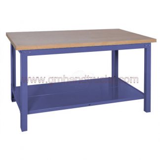 Banco da lavoro smontabile con paino in legno di faggio, lunghezza mm 1200