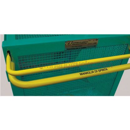 Carrello a gabbia con freno normalmente attivo