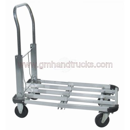 Carrello in alluminio con pianale allungabile e manico richiudubile