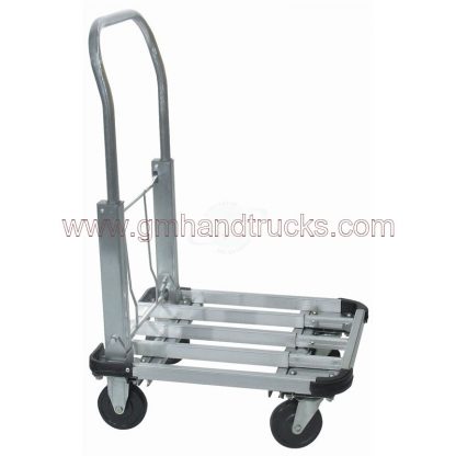 Carrello in alluminio con pianale allungabile e manico richiudubile