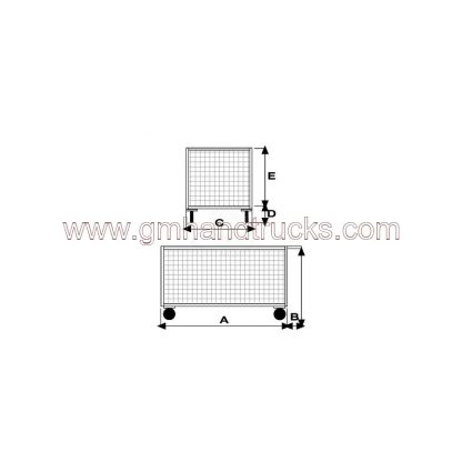 4 sided mesh truck zinc plated, 4 swivel casters
