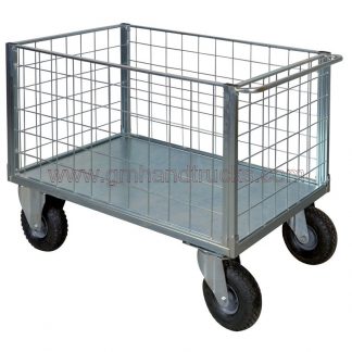 4 sided mesh truck zinc plated, 4 swivel casters