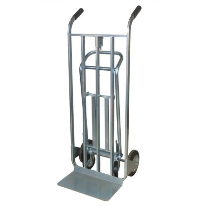 Carrello trasformabile zincato con ruote in gomma piena