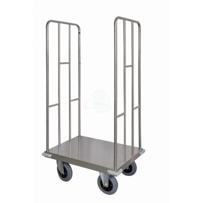 Carrello trasporto universale 2 sponde in tubolare in acciaio INOX AINSI 304