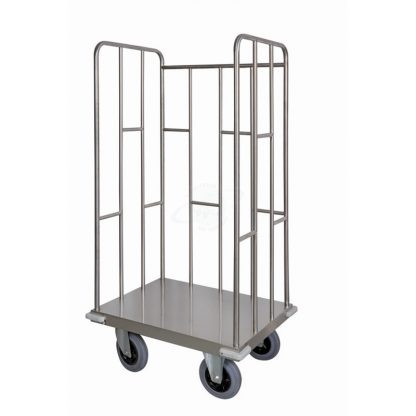 Carrello trasporto universale 3 sponde in tubolare in acciaio INOX AISI 304