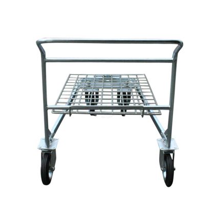 Carrello Cash&Carry interamente zincato con piano in rete zincata elettrosaldata