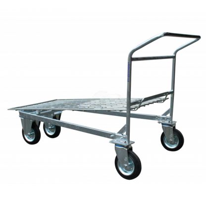 Carrello Cash&Carry interamente zincato con piano in rete zincata elettrosaldata