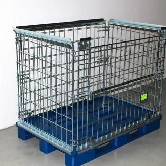 Eurobox metallico con pallet agganciabile in plastica|Eurobox metallico con pallet agganciabile in plastica