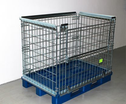 Eurobox metallico con pallet agganciabile in plastica|Eurobox metallico con pallet agganciabile in plastica