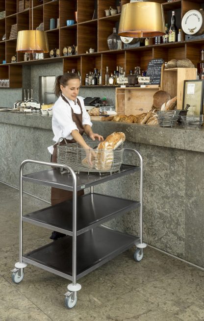 Carrello in acciaio 3 ripiani KM60351