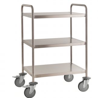 Carrello pianale acciaio 3 ripiani KM60351MRM-S saldato