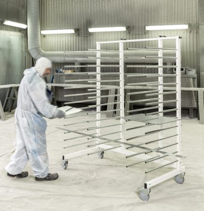 Carrello con ruote per asciugatura verniciato KM152979