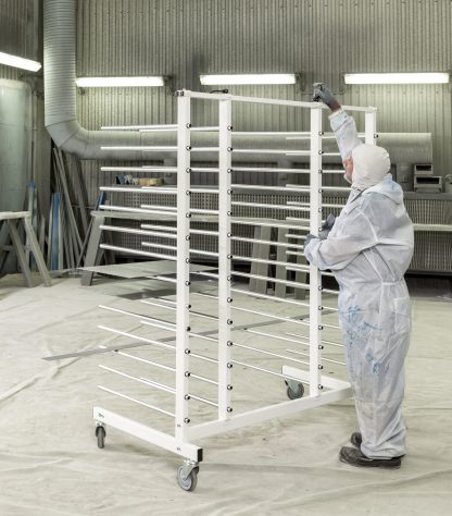 Carrello con ruote per asciugatura verniciato KM152979