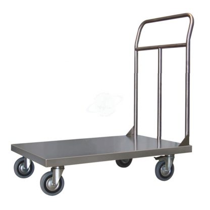 Pianale Grande mm 600x900 in acciaio inox AISI 304 con ruote girevoli di cui 2 ruote con freno