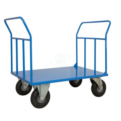 Pianale Maxi con Doppia Sponda e Ruote Antiforatura con freno