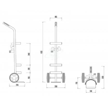Portabombola 10 e 14 lt in Alluminio Amagnetico