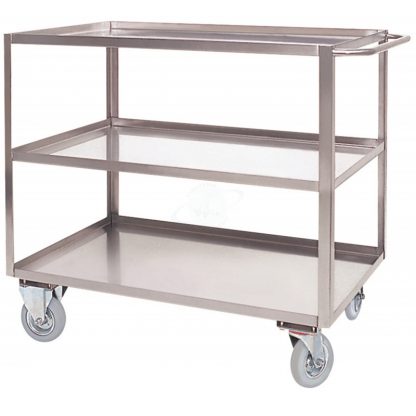 Portatutto Grande a 3 piani in Acciaio Inox con Ruote con Freno