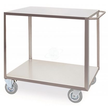 Portatutto Medio a 2 Piani in Acciaio Inox con 2 ruote con freno