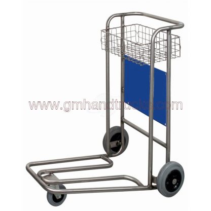 Carrelli portabagagli compenetrabile cromato 3 ruote cestello cromato