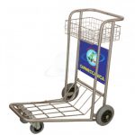 Carrello portabagagli compenetrabile zincato e verniciato cesto in rete