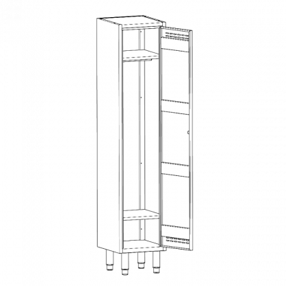 Armadietto spogliatoio 1 posto 400 x 400 x 1800 mm