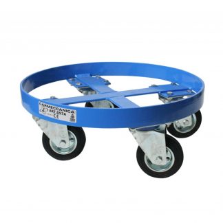 Base carrellata per fusti diametro 400 mm  4 ruote girevoli