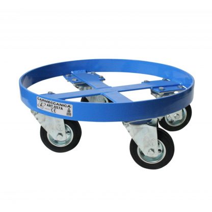 Base carrellata per fusti diametro 400 mm  4 ruote girevoli