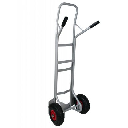 Carrello in alluminio a doppia spalla ruote pneumatiche particolare