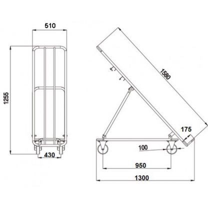 Carrello spositore ortofrutta grande zincato misure