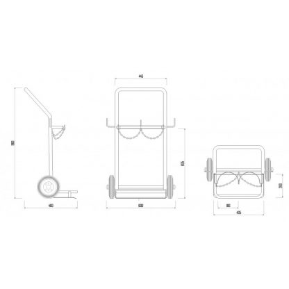 Carrelli portabombole biposto bianco litri 14 misure
