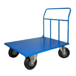 Carrelli pianale lamiera 1200 x 800 ruote antiforatura 2 fisse 2 girevoli freno