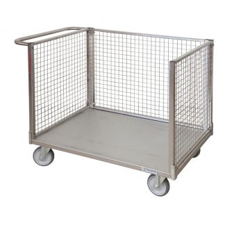 Carrelli pianale 3 sponde 4 ruote girevoli 2 con freno