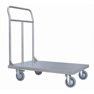 Carrelli pianale 15/10 in acciaio inox AISI 304 2 ruote con freno