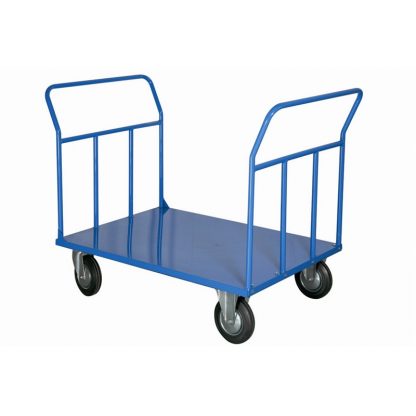 Carrelli pianale 800 x 1200 doppia sponda 2 ruote con freno