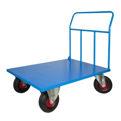 Carrelli pianale lamiera 20/10 ruote pneumatiche con freno