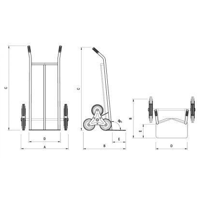 Carrelli saliscale 6 ruote a stella misure