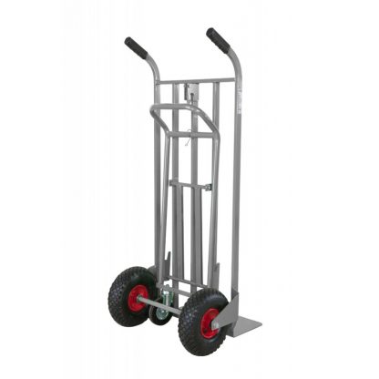 Carrelli trasformabili zincati 3 posizioni 2 ruote pneumatiche 2 gomma piena retro
