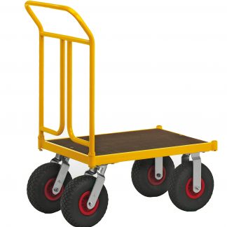 Carrello a pianale verniciato a polvere giallo KM144450