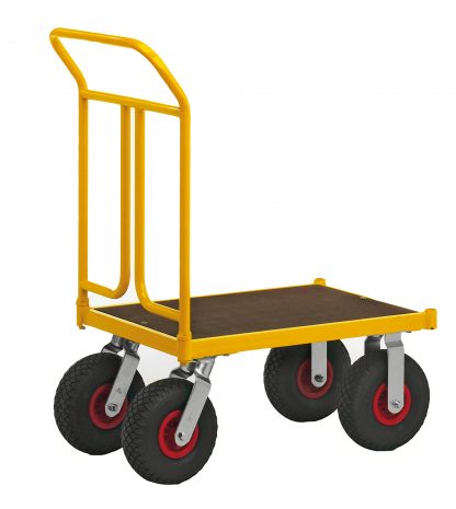 Carrello a pianale verniciato a polvere giallo KM144450