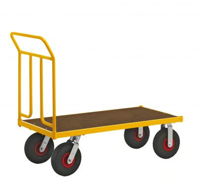 Carrello a pianale verniciato a polvere giallo KM144650