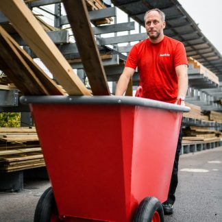 Carrello per rifiuti in lamiera metallica spessa rivestita KM400PF