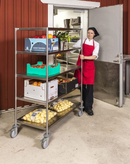 Carrello pianale acciaio 4 ripiani KM60356MRU completamente saldato