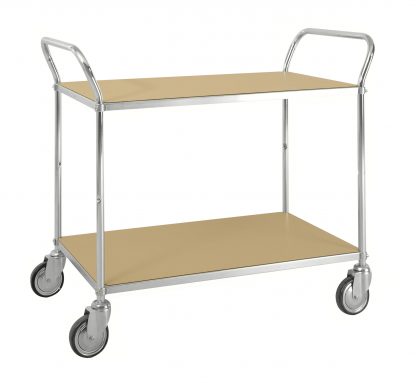 Carrello pianale con due ripiani manico ruote girevoli KM4147-ESD