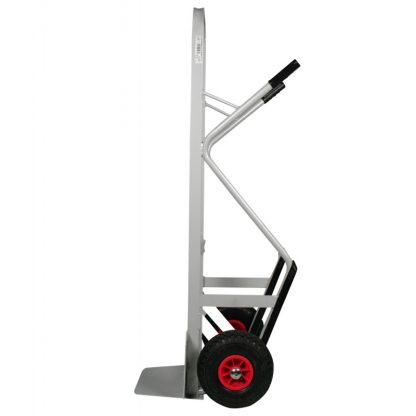 Carrello in alluminio con scivolo spalla tubolare vista di lato