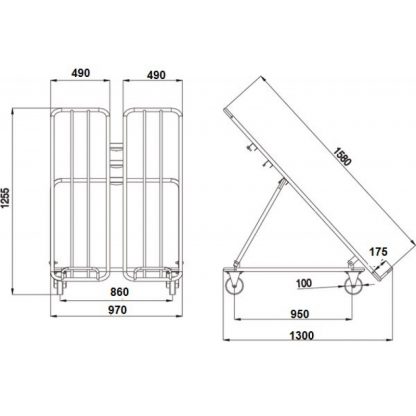 Carrello espositore ortofrutta doppio verniciato misure