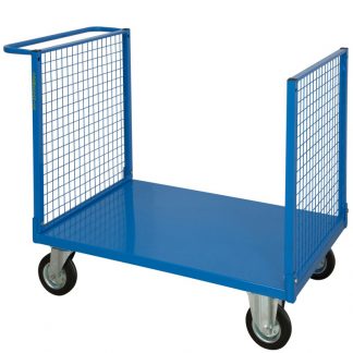Carrelli pianale 2 sponde in rete 4 ruote girevoli